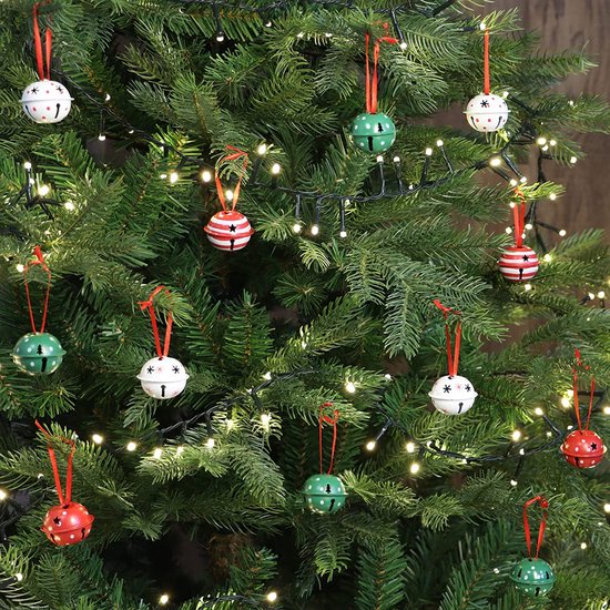 12x hangende decoratie voor Kerstmis metalen bellen om op te hangen
