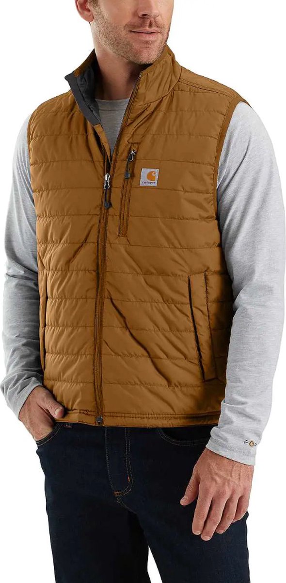 Carhartt Gilliam Bodywarmer – Heren – Kleur – – Lichtgewicht Gewatteerd Vest – Waterafstotend en Ademend – Duurzaam Werkvest Bruin