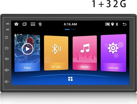 écran 7 tactile 2 DIN Android 2+32g voiture avec GPS WiFi