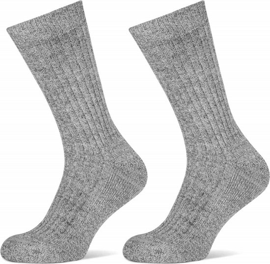 Geitenwollen 3-paar dikke wollen sokken - Kelvin - Grijs.