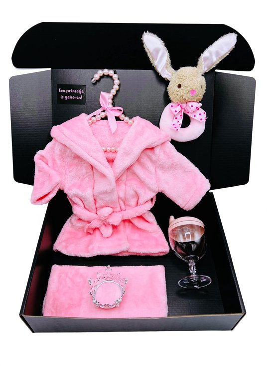 kraamcadeau meisje, groot kraamcadeau- baby badjas - babyfles wijnglas - pluche rammelaar - rechtstreeks versturen mogelijk van Little Dutch — afbeelding 4