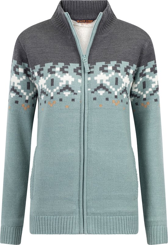 Life- Line - Masja Pull Femme - Blauw - Cardigan Outdoor - Cardigan Randonnée - Polaire Blauw