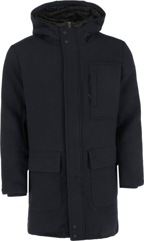 Foto: Mexx wool hooded parka mannen navy maat m