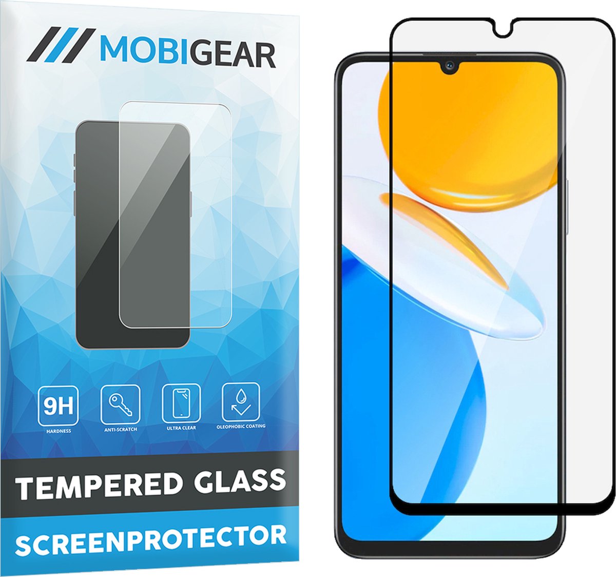 Mobigear Screenprotector geschikt voor HONOR X7 Glazen | Mobigear Premium Screenprotector - Case Friendly - Zwart