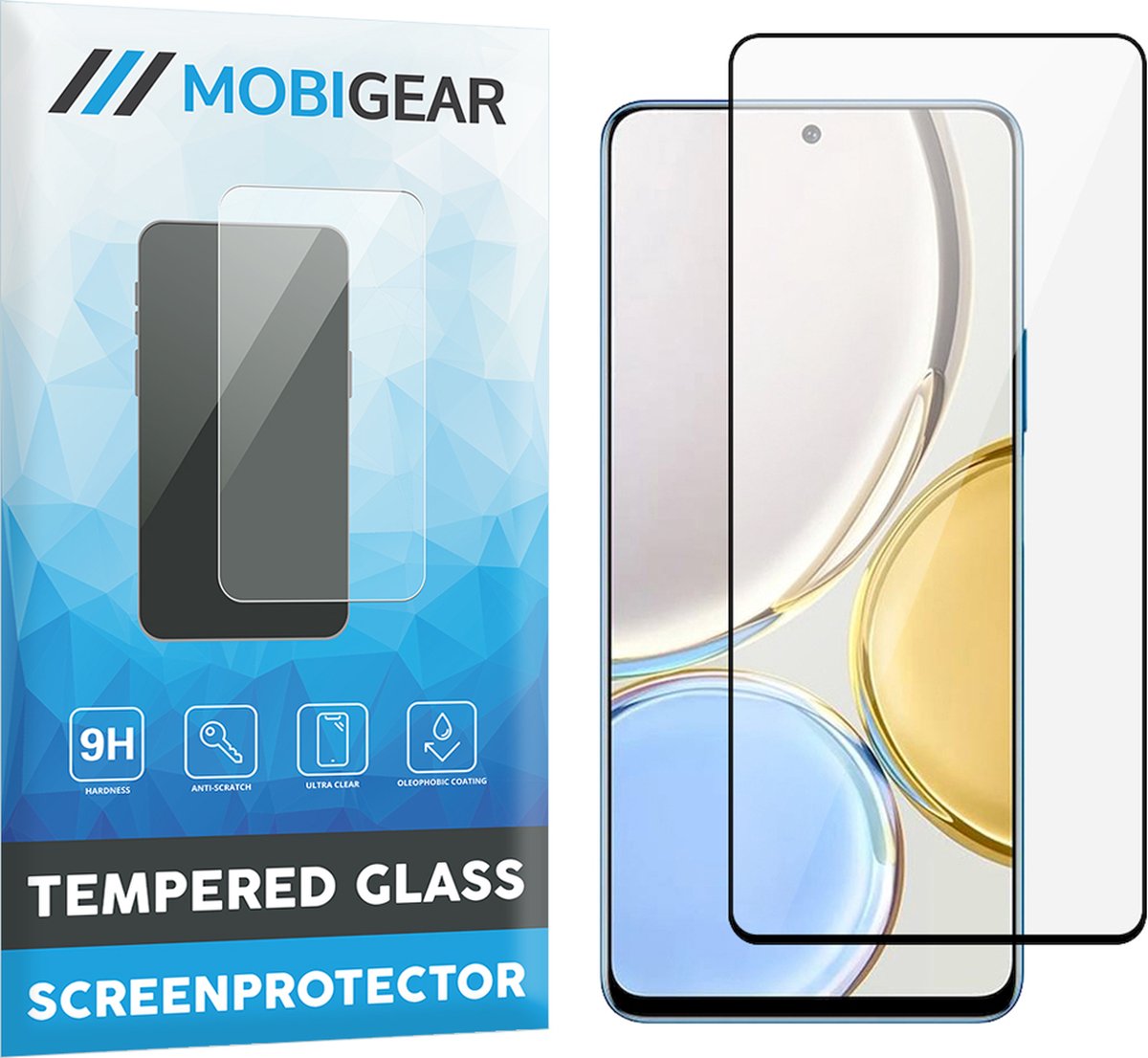Mobigear Screenprotector geschikt voor HONOR Magic 4 Lite Glazen | Mobigear Premium Screenprotector - Case Friendly - Zwart