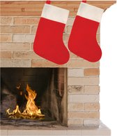 Chaussettes de Noël - rouge - 2 pièces - 41 cm - 20 x 41 cm - polyester