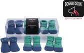 Bonnie Doon Baby Giftset Newborn Sokken 3 paar Blauw/Groen - 0 tot 6 maand - Kraamcadeau - Biologisch Katoen - GOTS Gecertificeerd - Gift Box - Perfect Kraam Cadeau - Zacht Organisch Katoen - Gladde Naden - Leuke Prints - Blue Mirage - BP214199.149