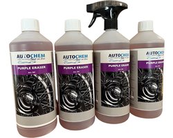 Autochem Purple Eraser Velgenreiniger - Zuurvrij - Ph Neutraal - Met Kleurindicator - 4 x 1 ltr!