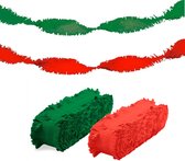 Folat versiering slingers combi set rood/groen 24 meter crepe papier