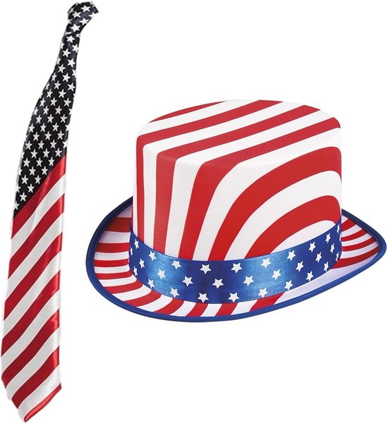 Boland USA/Amerika verkleed thema set - hoed en stropdas volwassenen