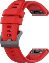 For Garmin Fenix 6S Pro 20mm Silicone Solid Color Watch Band(Red)