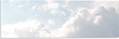 WallClassics - Acrylglas - Grote Witte Wolken in de Lucht - 60x20 cm Foto op Acrylglas (Met Ophangsysteem)