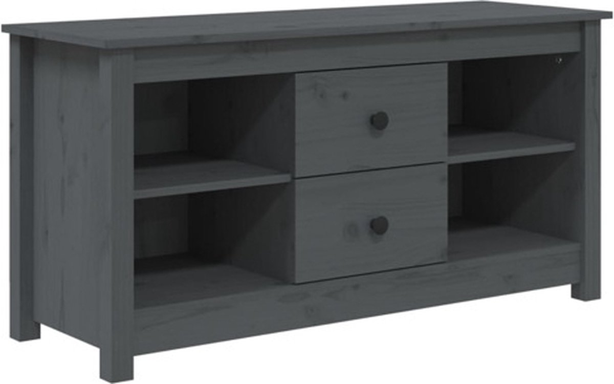vidaXL - Tv-meubel - 103x36,5x52 - cm - massief - grenenhout - grijs