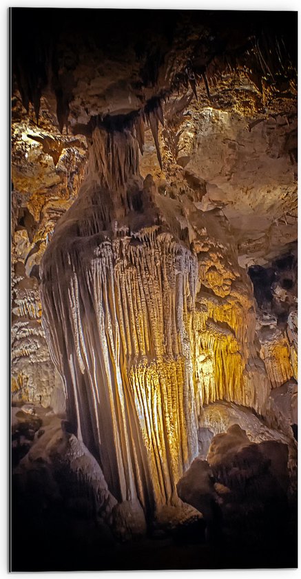 WallClassics - Dibond - Grotte avec Art Calcaire - Photo 50x100 cm sur Aluminium (Avec Système d'accrochage)