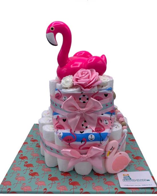 Gateau De Couche Gateau De Fille Flamingo Pamper 47 Pampers Rose Bol Com