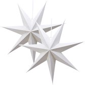 Lanternes étoiles de Noël Lumineo 2x pièces - 60 cm - blanc - culot E14