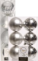 Decoris kerstballen - 10x stuks - zilver - 8-10 cm - kunststof