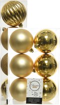 Decoris kerstballen - 10x stuks - goud - 8-10 cm - kunststof