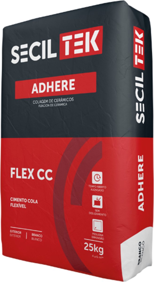 Seciltek ADHERE FLEX CC GREY - Flex Tegellijm - Buiten - Vloerverwarming- 25 kg - C2 TE - grijs