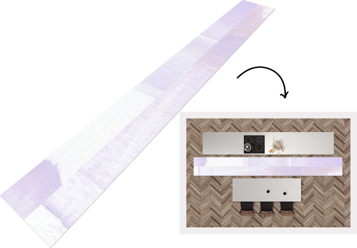 KitchenYeah Keukenloper - Loper keuken - Pastel - Verf - Design - 480x60 cm - Keukenloper vinyl Multicolor