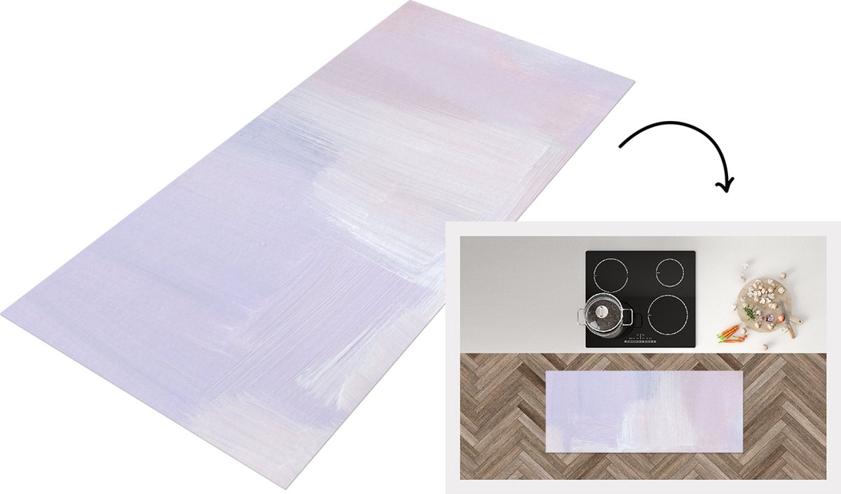 KitchenYeah Keukenloper - Loper keuken - Pastel - Verf - Design - 120x50 cm - Keukenloper vinyl Multicolor