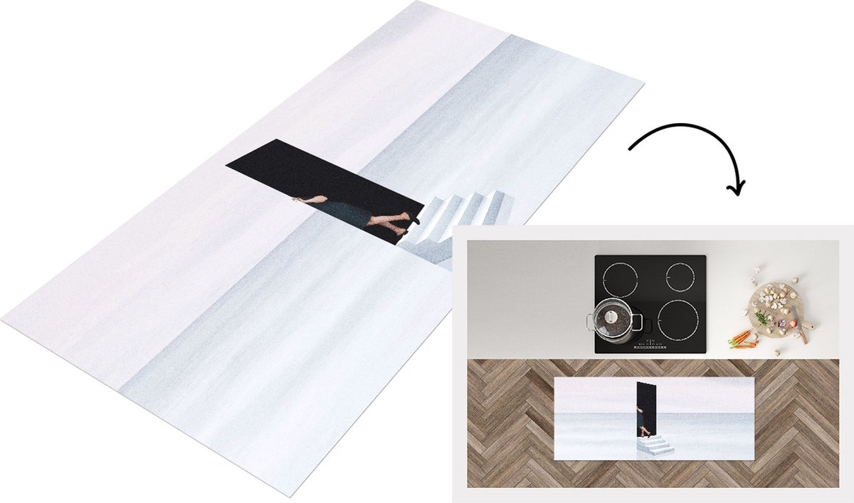 KitchenYeah Keukenloper - Loper keuken - Vintage - Deur - Abstract - Keukenloper vinyl Multicolor