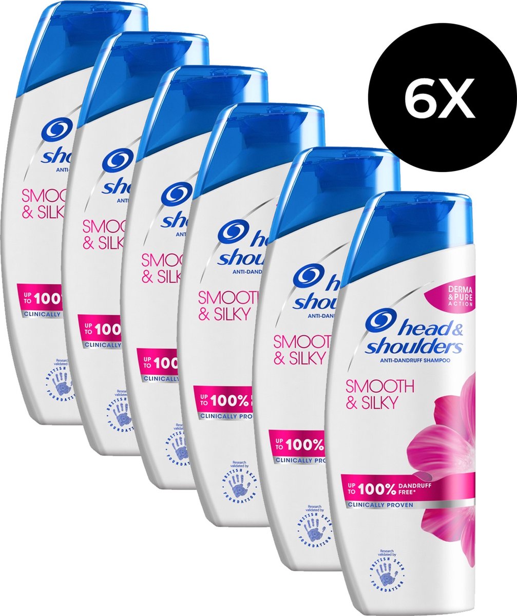 Head & Shoulders Shampoo - Smooth & Silky - 6 x 250 ml - Voordeelverpakking