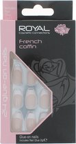 Royal 24 Coffin Glue-On Nails - French Manicure