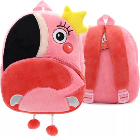 Rugzak - School - Tas - Kinderen - Flamingo - Pluche – Roze - Peuter - Kleuter - Jongen - Meisje