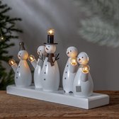 Bougeoir LED Star Trading bonhomme de neige / bonhomme de neige - décoration de Noël - 33 x 21 cm - bois - secteur