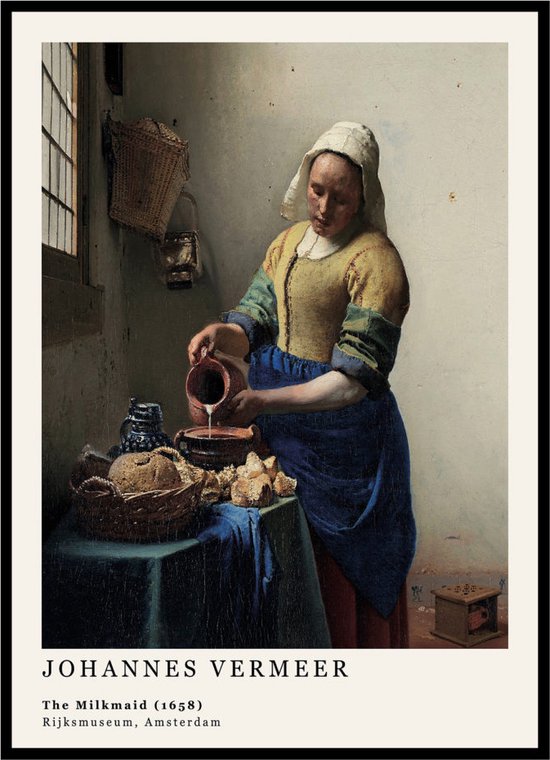 Poster Het Melkmeisje - Johannes Vermeer - Large 30x40 - Kunst - Art - De Keukenmeid
