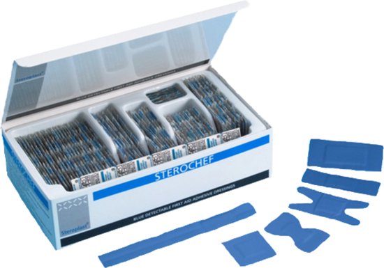 Pleisters- Steroplast - 5638S - Wondpleisters - 100 stuks - Blauw (HACCP)