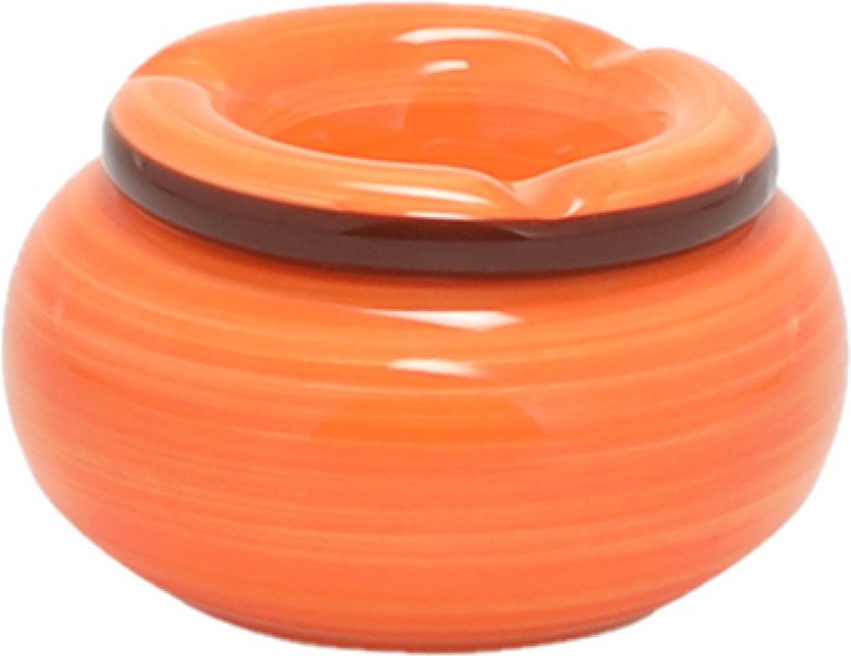 Dolomite Storm Asbak keramiek oranje - 13,5 x 7 cm - voor binnen en buiten