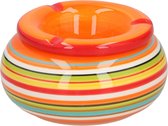 Asbak - keramiek - gekleurd met rood - stormasbak - D11 cm