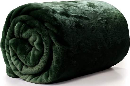 Unique Living Plaid/ couverture - polaire - vert émeraude - polyester - 130  x 180 cm | bol