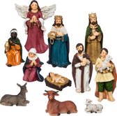 Set van 11x stuks kerststal beelden/kerstbeelden - Religieuze beelden/kerststallenfiguren