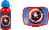 Captain America - Broodtrommel - Lunchbox - Drinkbeker aluminium - Lunchset