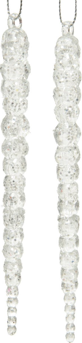 Pegel acryl - hang 15 cm zilver - 2 stuks