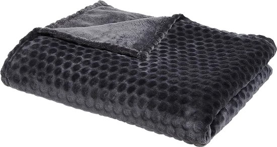 MYC Home Linens - Topo - Hoge kwaliteit zijdezachte plaid - zwart - 150x200cm