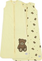 Meyco Baby Teddy Bear baby winter slaapzak gevoerd - 2-pack - soft yellow - 70cm