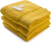 ARTG® Towelzz - DeLuxe - Handdoek - 60 x 110 cm - Donker Geel - Mustard - Set 3 stuks