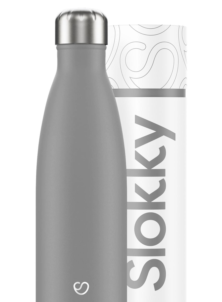 Slokky - Mono Grey Thermosfles & Drinkfles - 500ml