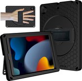 Mobigear Tablethoes geschikt voor Apple iPad 8 (2020) Hoes EVA Schuim | Mobigear Ruggedized Backcover | Schokbestendig iPad 8 (2020) Telefoonhoesje | Anti Shock Proof + Standaard - Zwart