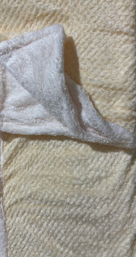 Plaid polaire chaud Luxe Pois Ivoire 150 x 200 avec soie de mouton supplémentaire
