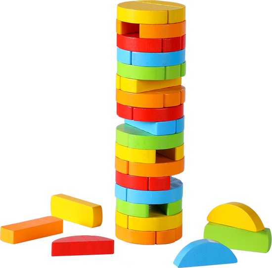 Tumbling Tower Educatief houten speelgoed Multi kleuren 51