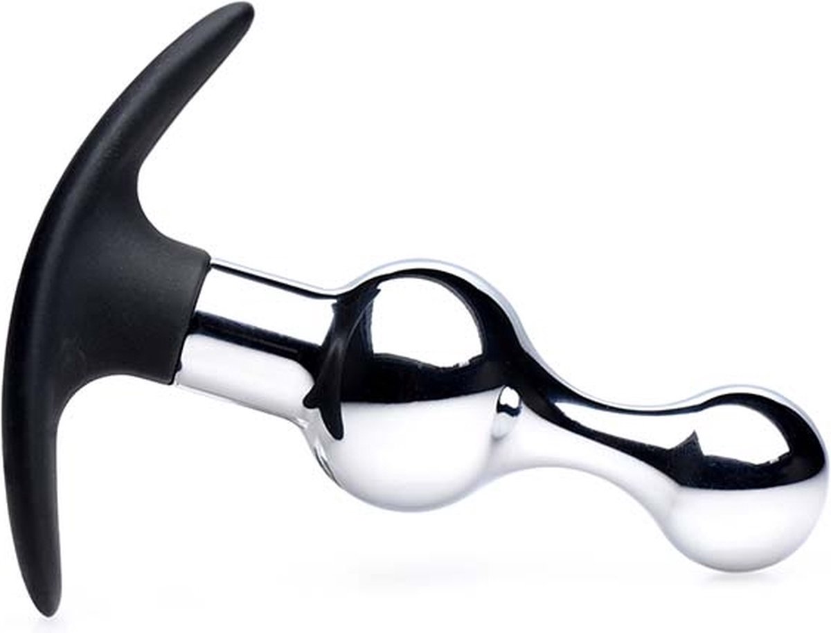 Goedkoopste XR Brands AG174 - MS Dark Drop Metal & Silicone Beaded Anal Plug