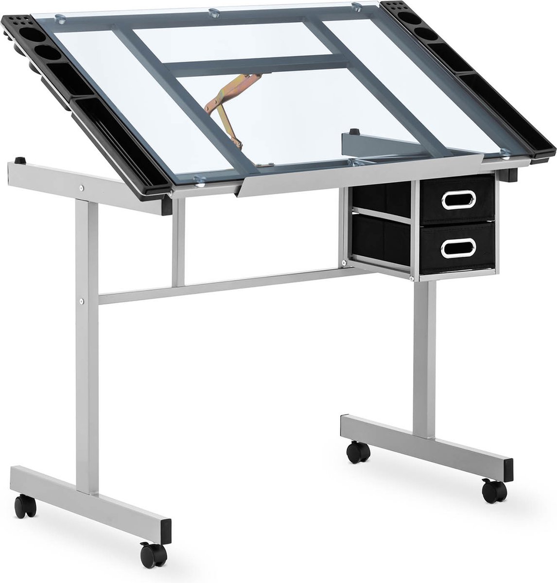 Tekentafel - 104 x 60 cm - kantelbaar- glazen blad - Fromm & Starck