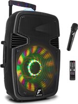 Bol.com Party speaker Bluetooth - Fenton FT15JB - 800 Watt - partybox speaker op accu - discolamp - karaoke set aanbieding