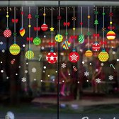Festivz Balles de Noël Stickers Fenêtre - Décoration de Noël - Décoration de Fête - Rouge - Vert - Wit - Fête