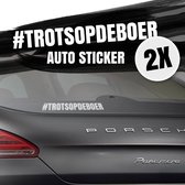 Trots op de boer - auto sticker 2 stuks #trotsopdebeboer (3x15cm)  - autosticker - raamsticker